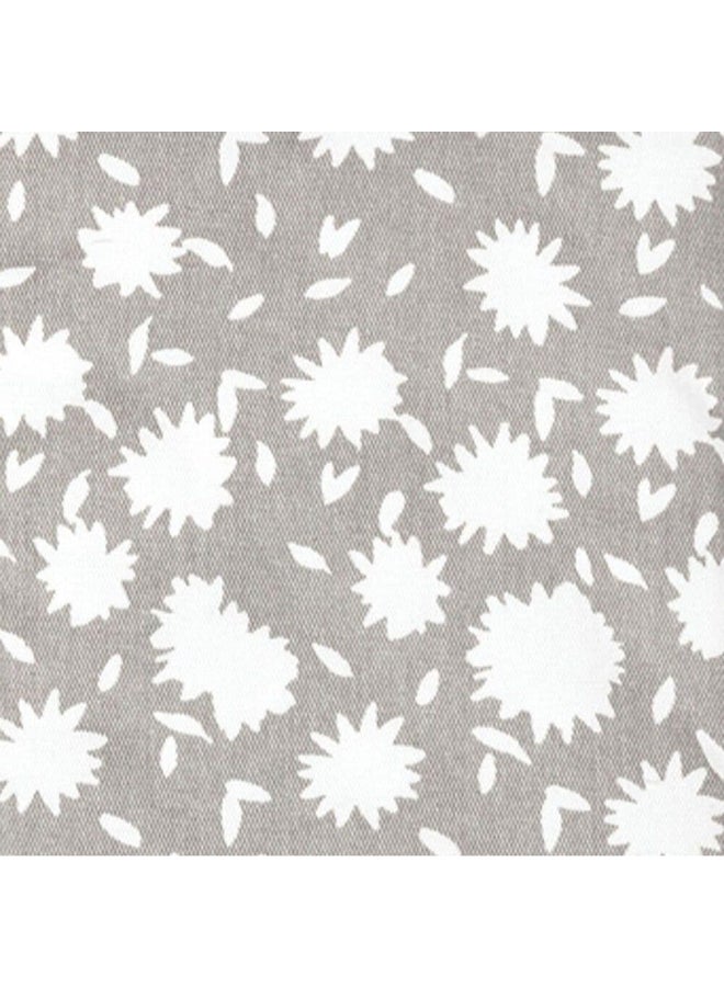 Mukitchen Floral Pattern Designer Potholder Aster Grey and White 9 x 7 Inch 6013-2585 - Image 2